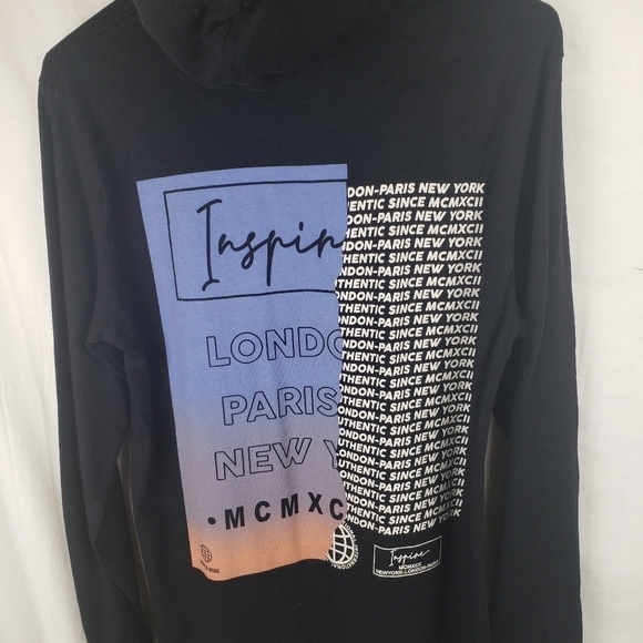 Denim and Flower Ricky Singh Black Hooded Inspire Long Sleeve Shirt Sz S - Picture 3 of 9